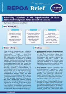 Addressing Disparities in Local Economic Development Implementation across Councils in Tanzania